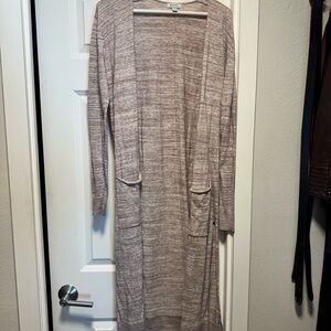 Susina Heathered Open Front Cardigan - heathered purple